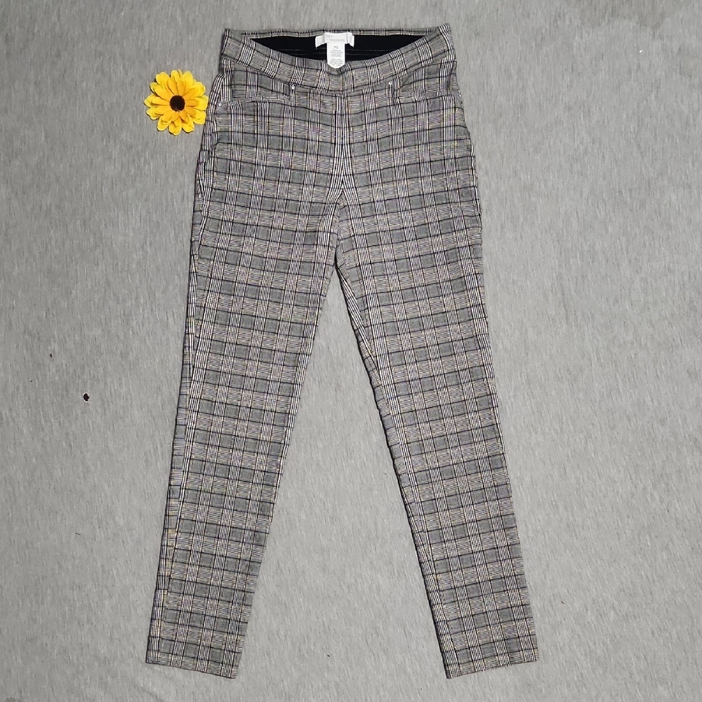 89th + MADISON Plaid Tartan Pull-On Mid-Rise Skinny Crop Ankle Pants Trousers